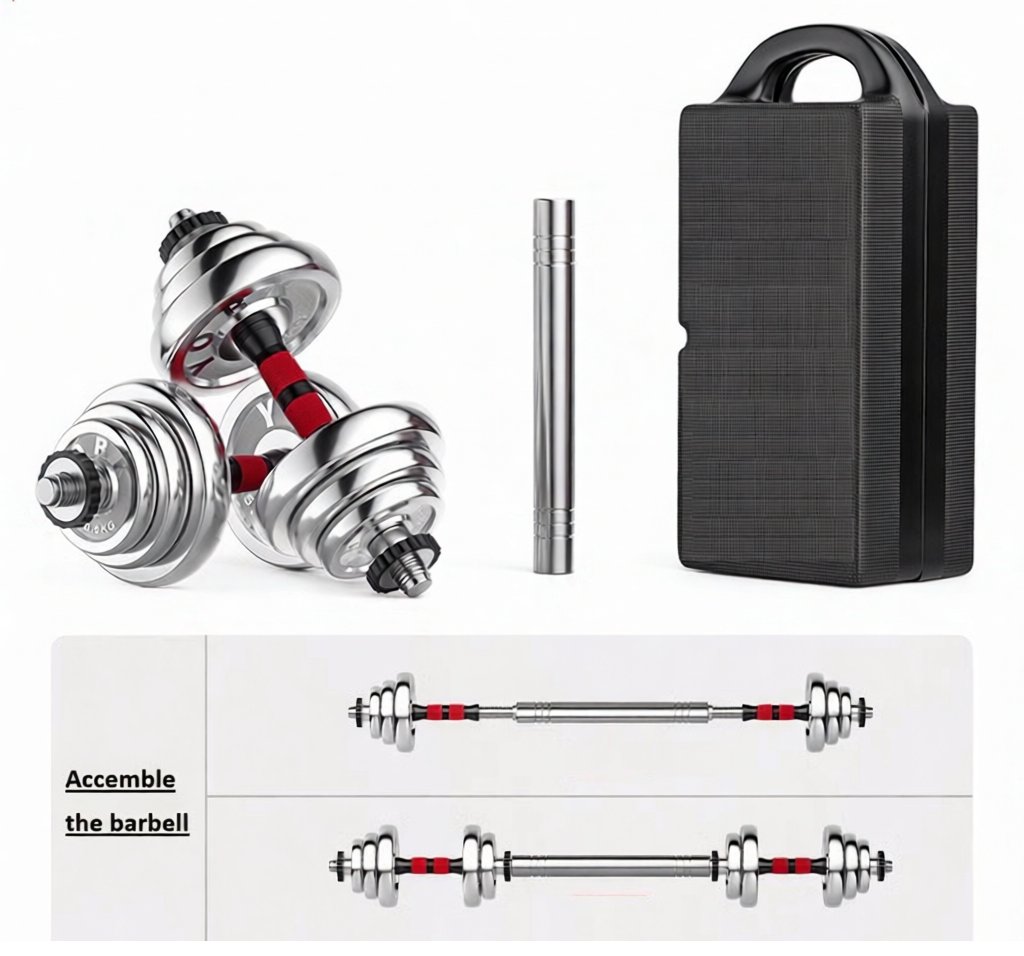 Electroplated fitness dumbbell set